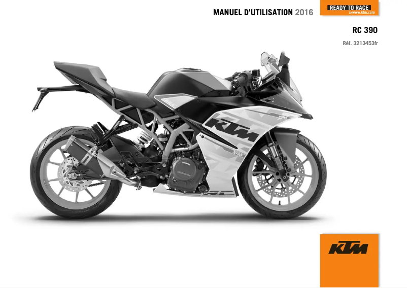 Page 1 de la notice Manuel utilisateur KTM RC 390 (2016)