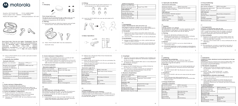 Image de la première page du manuel de l'appareil Moto Buds 085