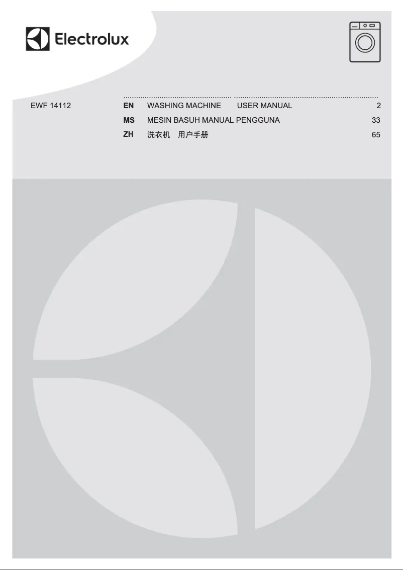 Page 1 de la notice Manuel utilisateur Electrolux EWF14112