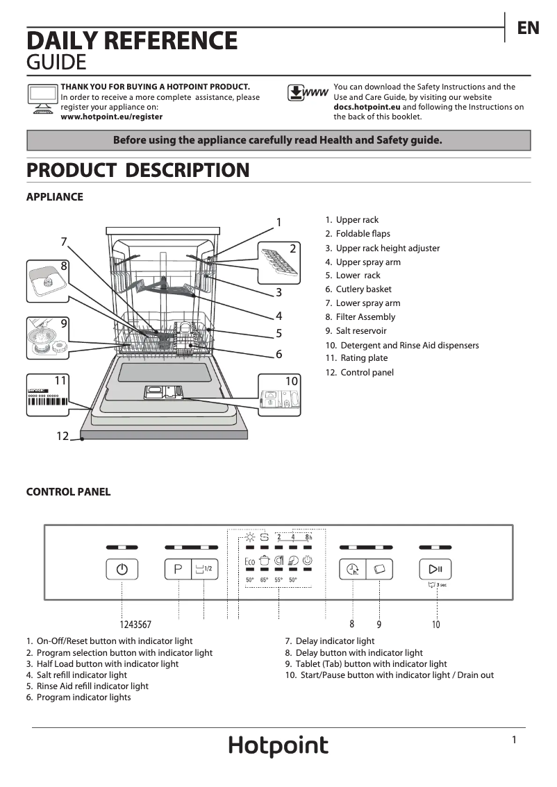 Page n°1 - Manuel utilisateur Hotpoint HEFC 2B19 C UK