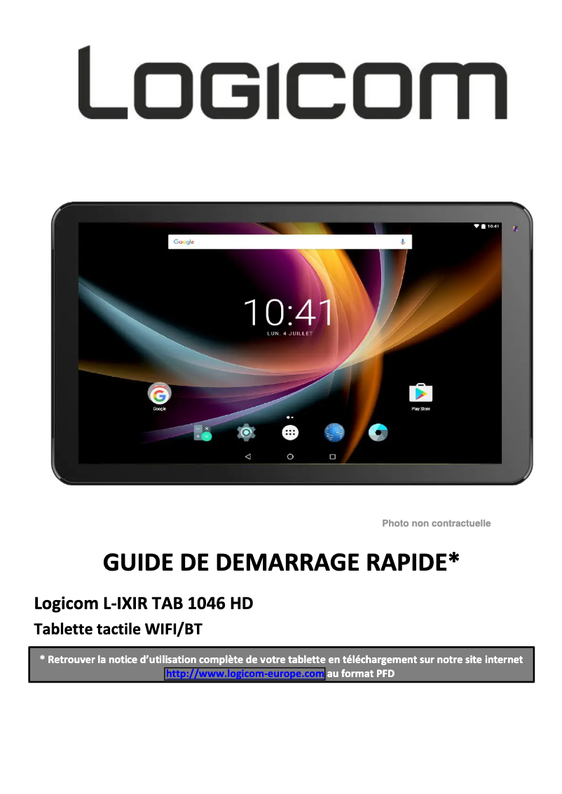 Image de la première page du manuel de l'appareil L-ixir Tab 1046 HD