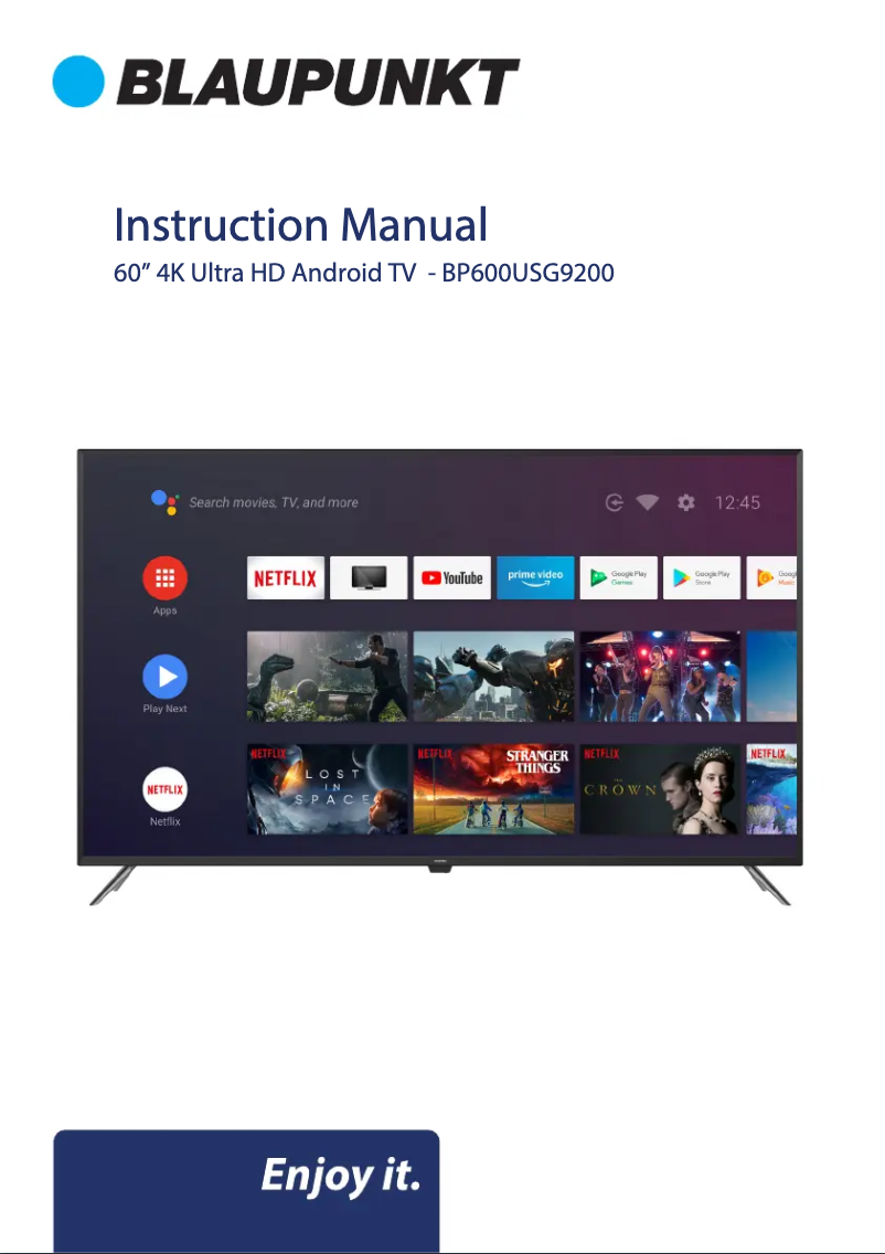 Page 1 de la notice Manuel utilisateur Blaupunkt BP600USG9200