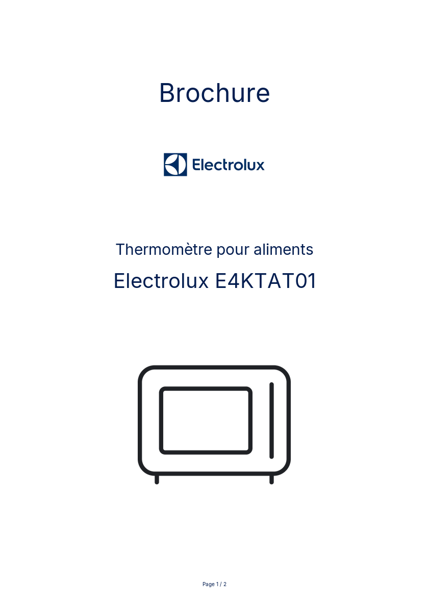 Page n°1 - Brochure Electrolux E4KTAT01