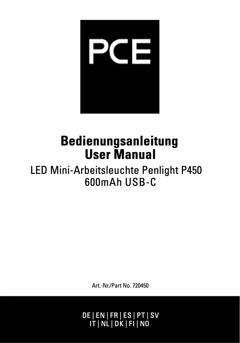 Image de la première page du manuel de l'appareil P450