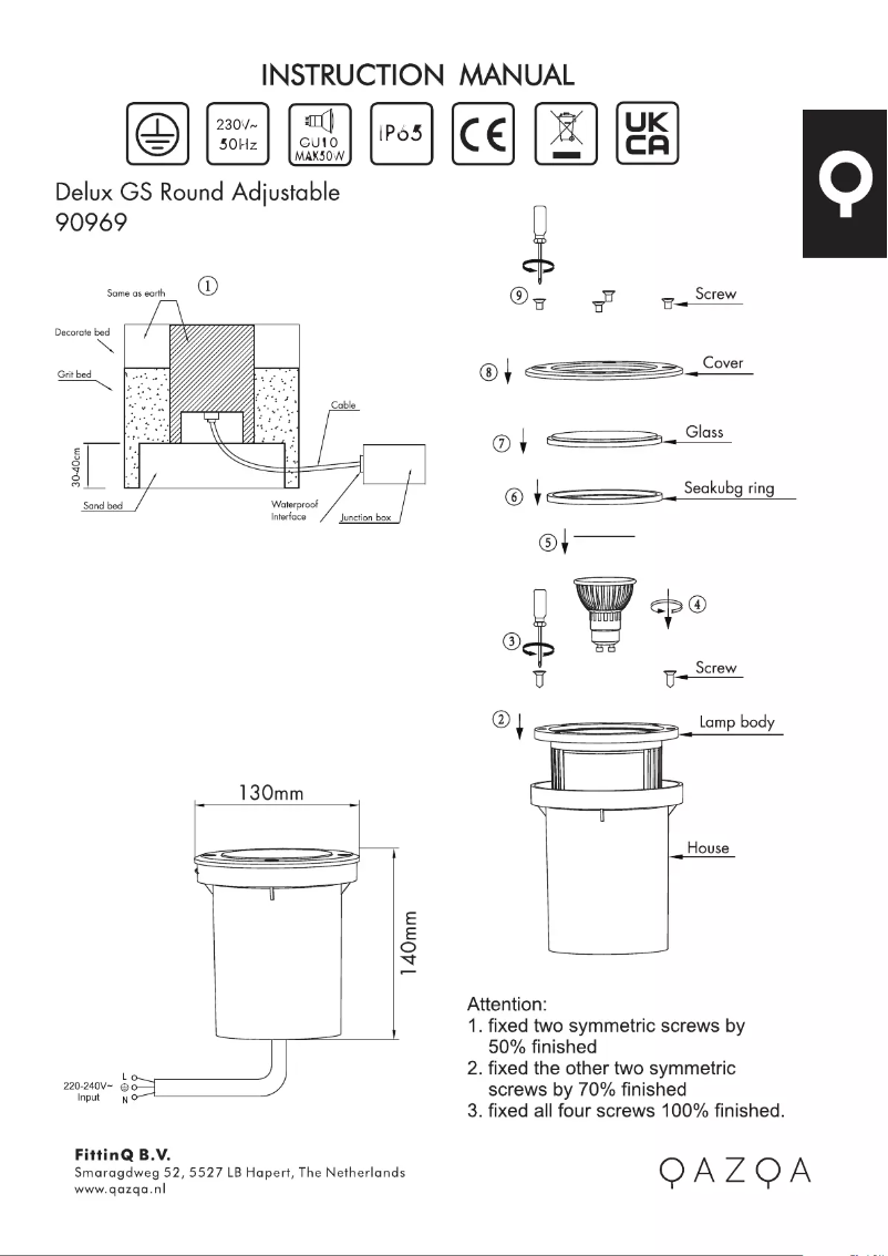 Page n°1 - Manuel utilisateur QAZQA Delux