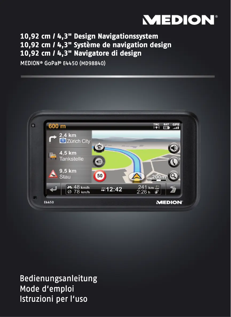 Page 1 de la notice Manuel utilisateur Medion GoPal E4450 M40 (MD 98840)
