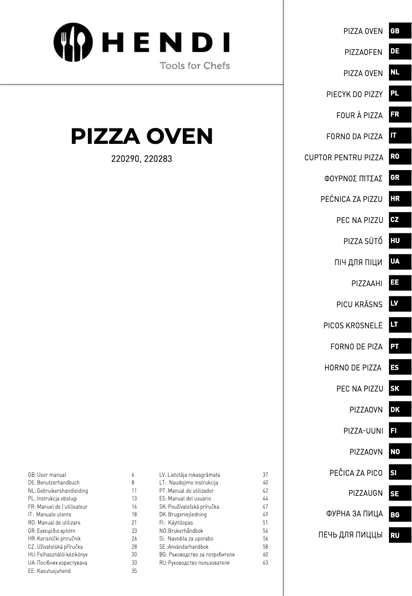 Page n°1 - Manuel utilisateur Hendi 220283