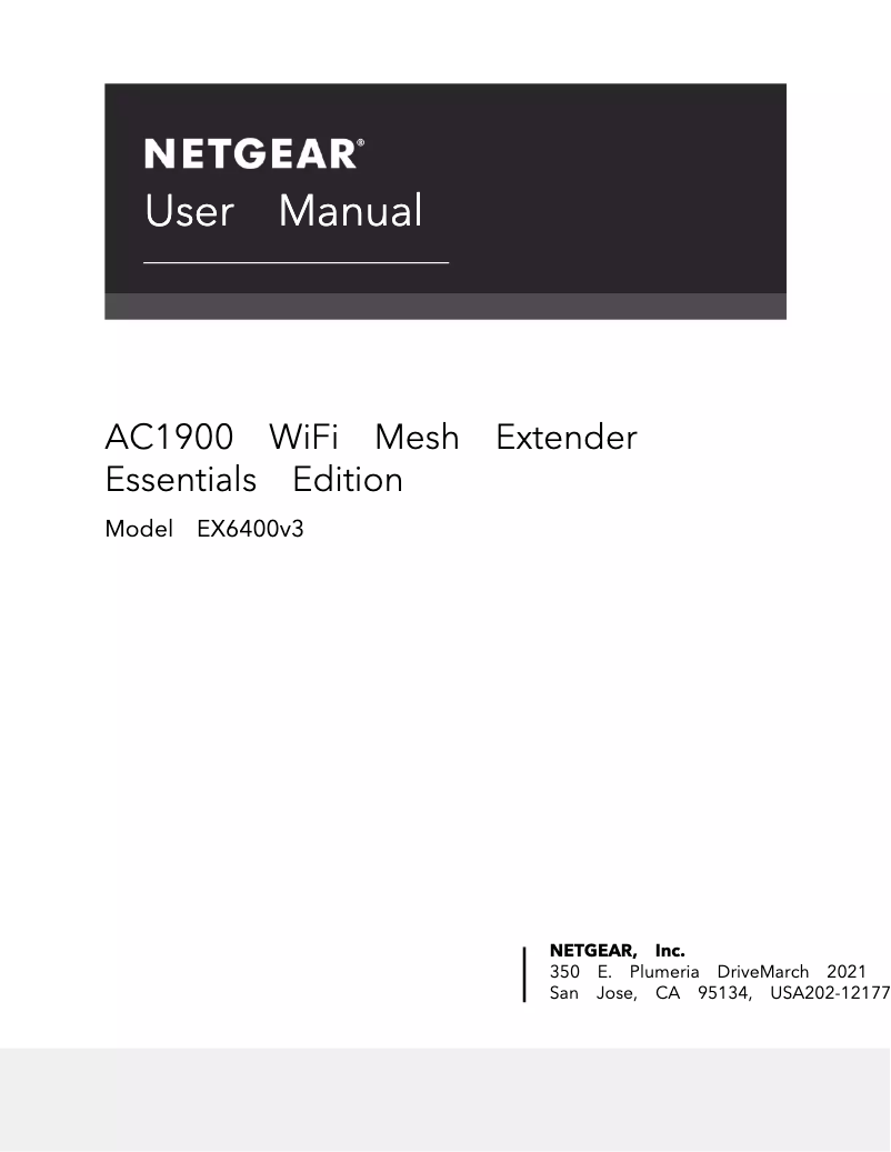Page 1 de la notice Manuel utilisateur Netgear EX6400v3