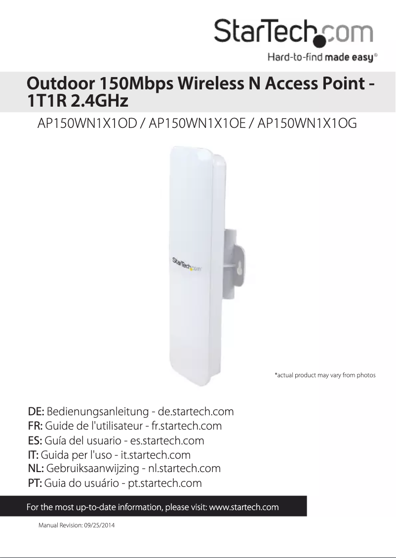 Image de la première page du manuel de l'appareil AP150WN1X1OE