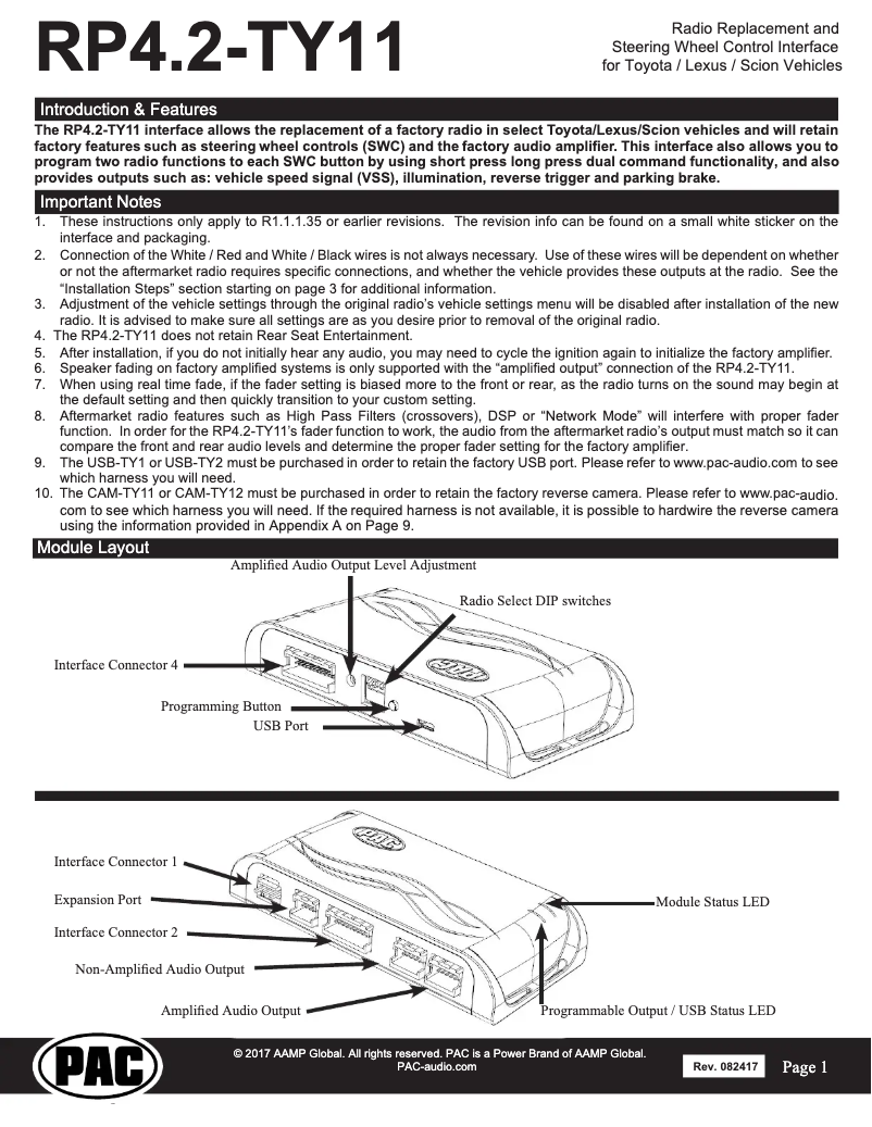 Page 1 de la notice Manuel utilisateur PAC RP4.2-TY11
