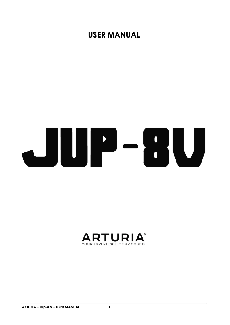 Page n°1 - Manuel utilisateur Arturia Jup-8 V3