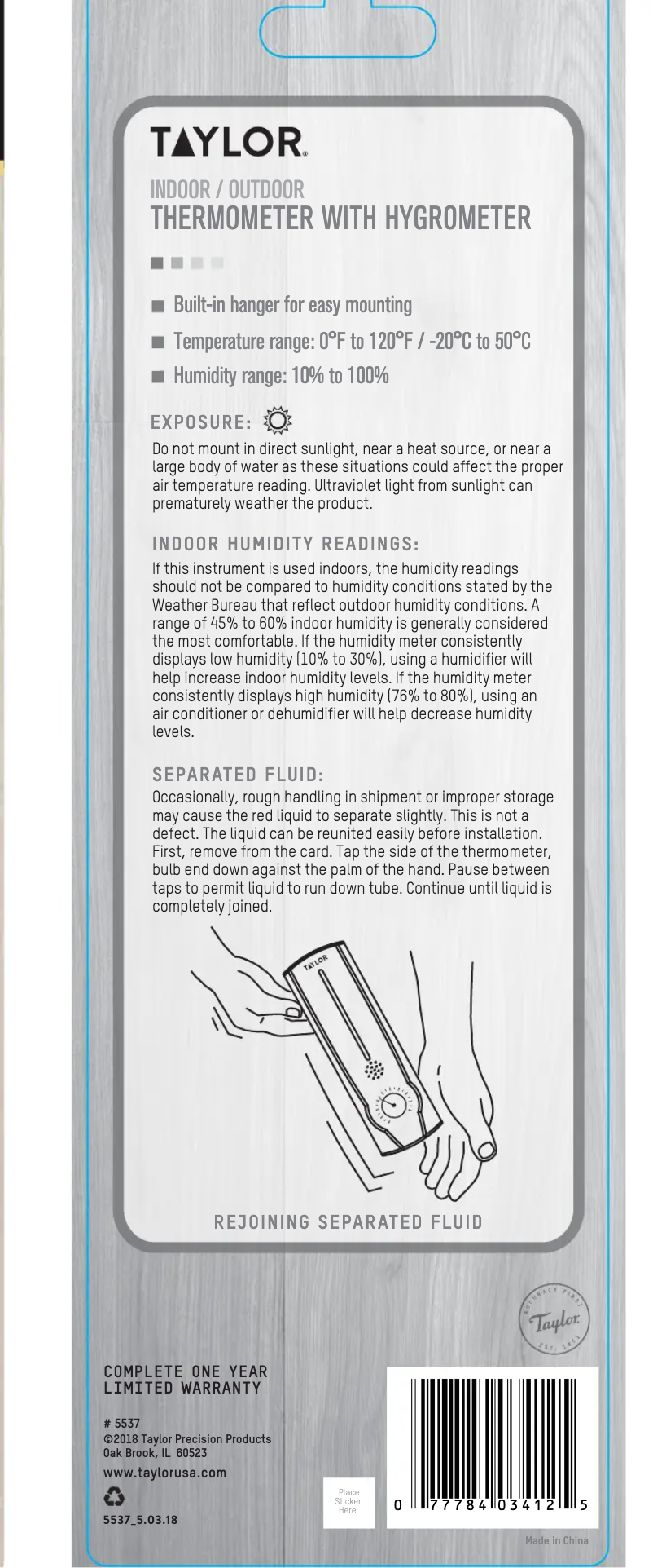 Image de la première page du manuel de l'appareil 5537