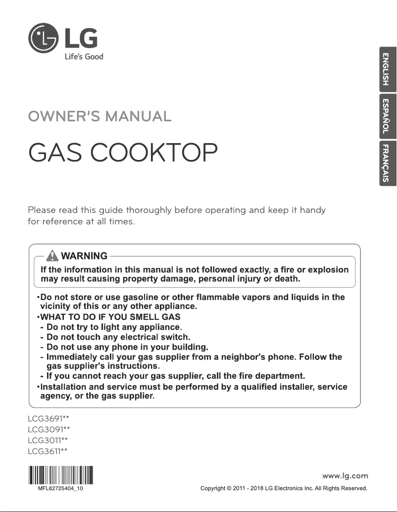 Page 1 de la notice Manuel utilisateur LG LCG3611ST