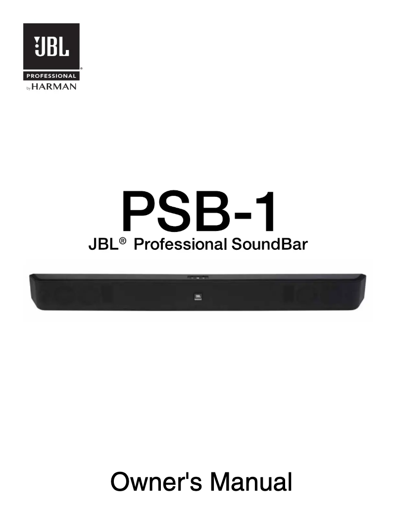 Page n°1 - Manuel utilisateur JBL PSB-1 PRO