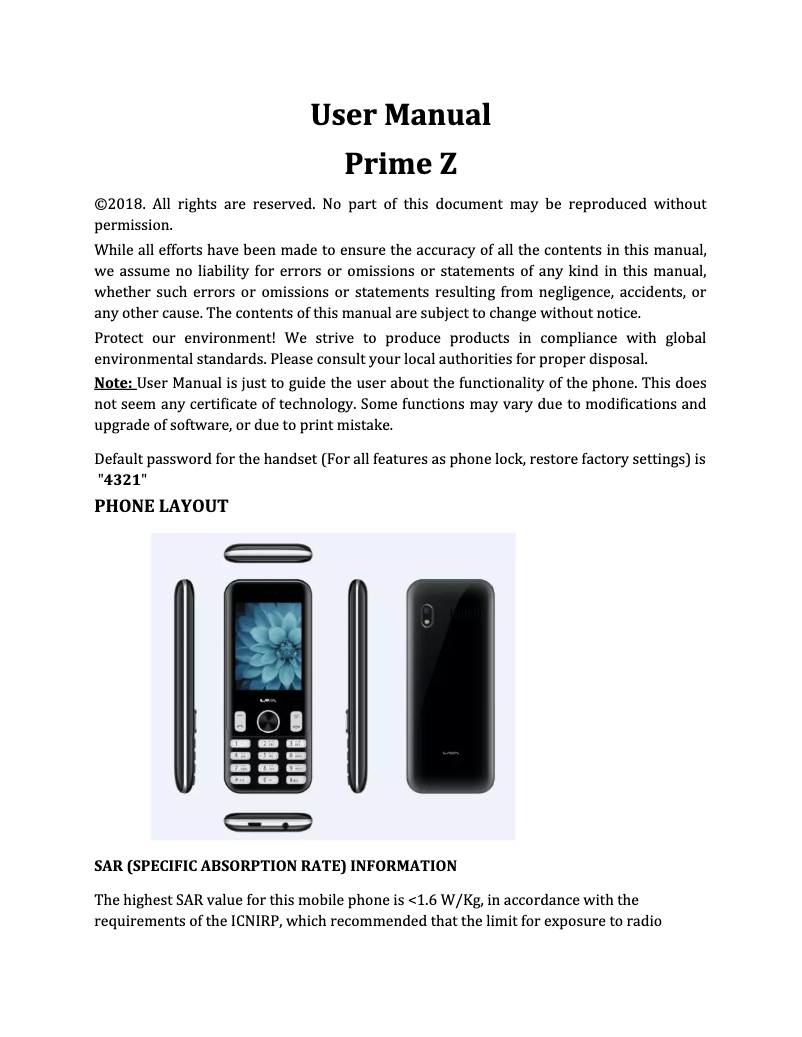 Image de la première page du manuel de l'appareil Prime Z