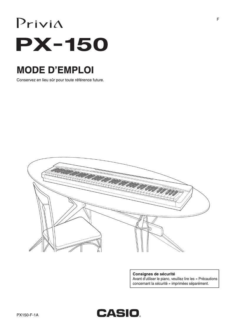 Page 1 de la notice Manuel utilisateur Casio Privia PX-150