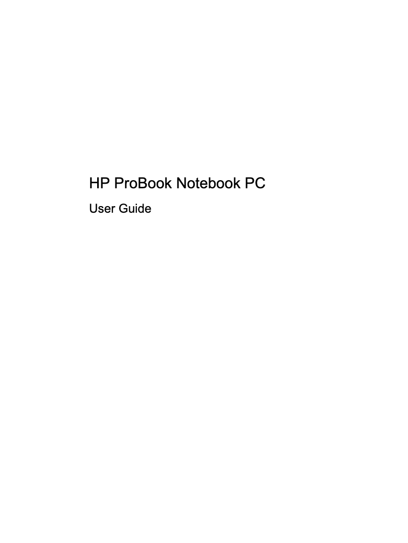 Page 1 de la notice Manuel utilisateur HP ProBook 4320s
