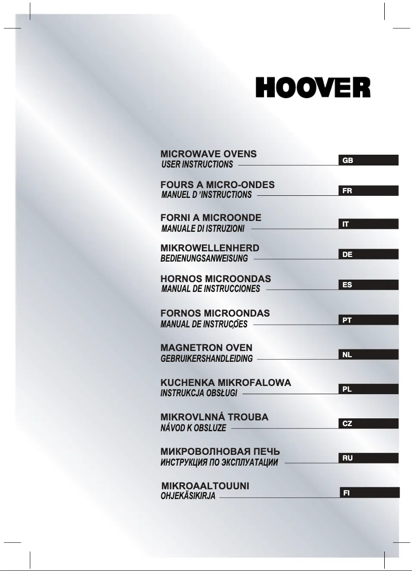 Page n°1 - Manuel utilisateur Hoover HMF 250 X