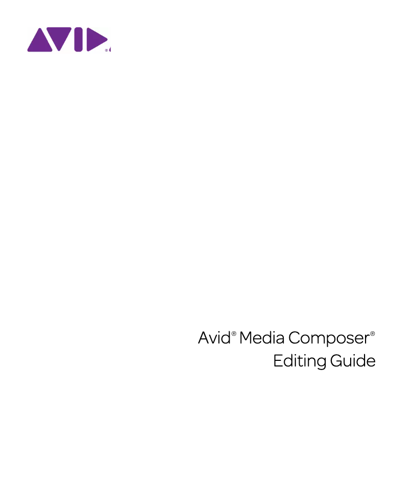 Page n°1 - Manuel utilisateur Avid Media Composer 7
