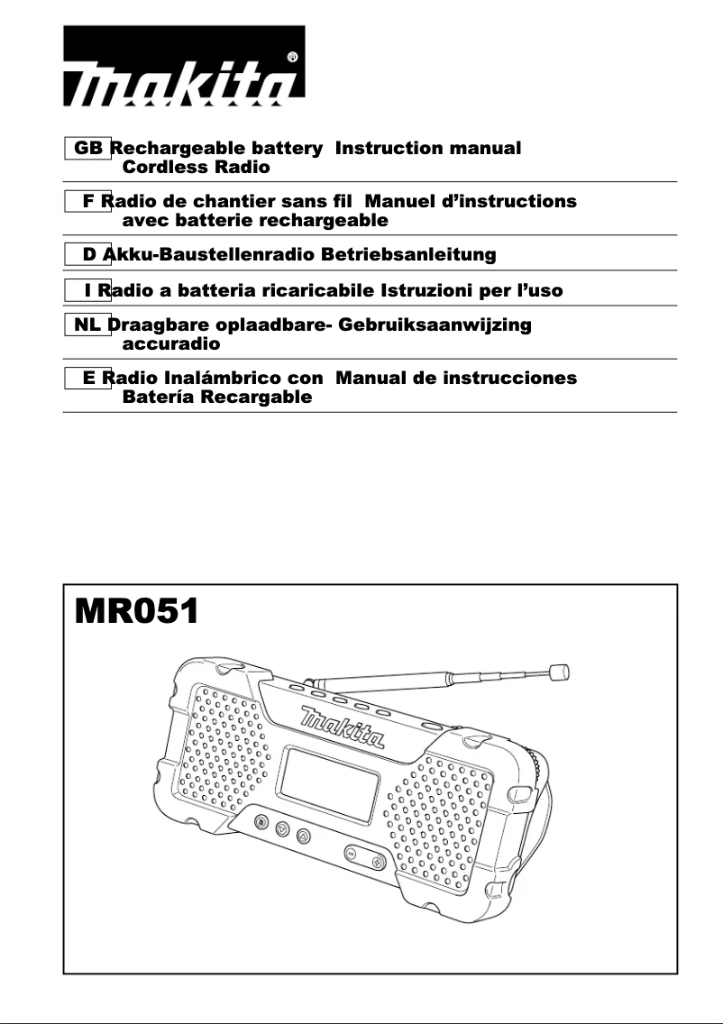 Image de la première page du manuel de l'appareil MR051