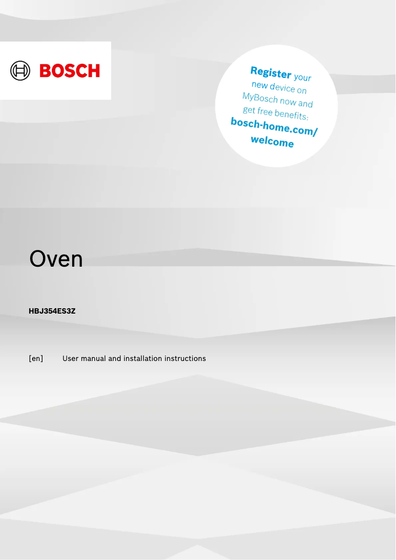 Página 1 del manual Guía de instalación Bosch HBJ354ES3Z