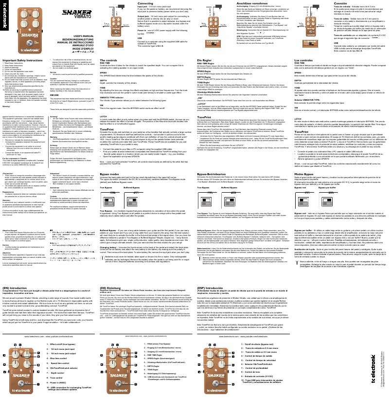 Image de la première page du manuel de l'appareil Shaker Vibrato