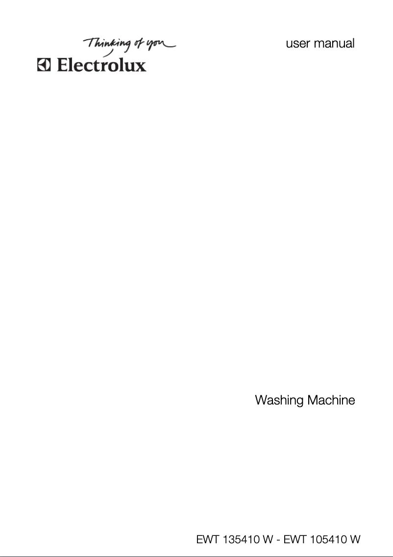 Page 1 de la notice Manuel utilisateur Electrolux EWT 135410