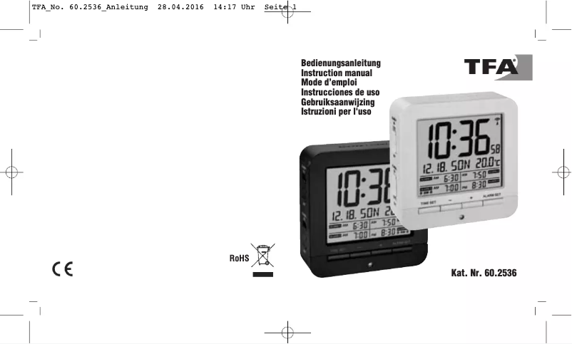 Page 1 de la notice Manuel utilisateur TFA 60.2536.01
