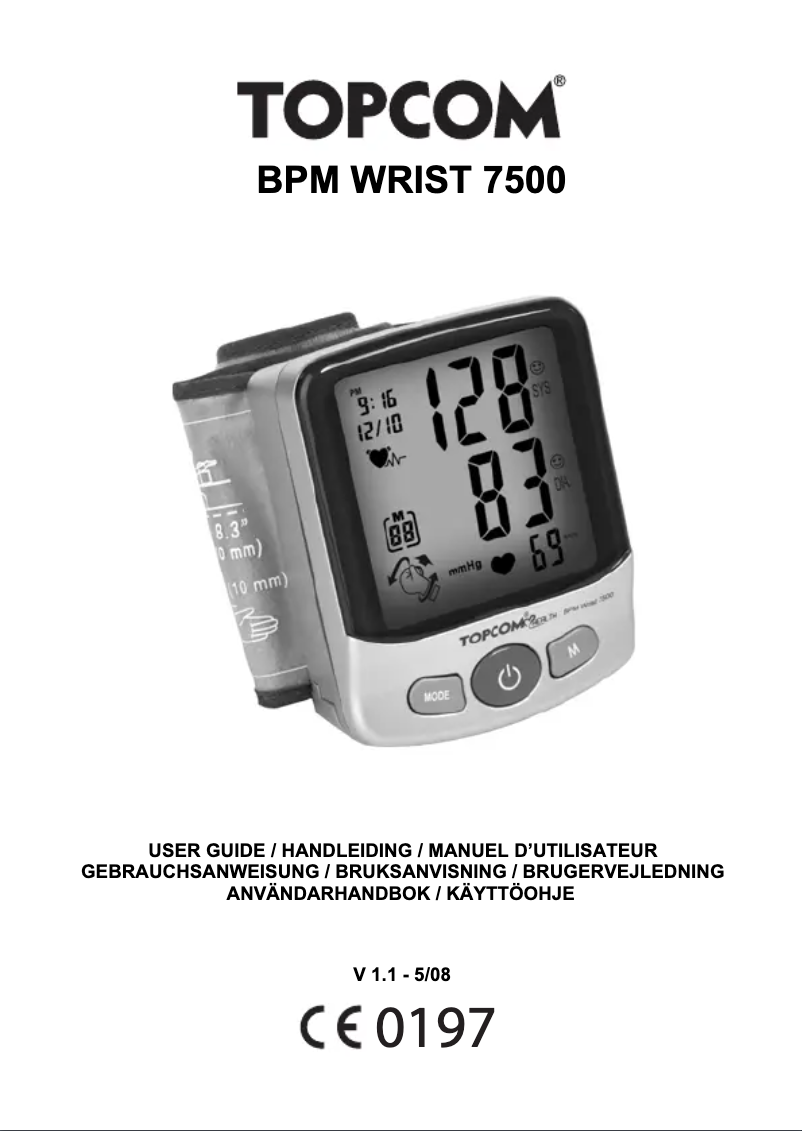 Image de la première page du manuel de l'appareil BPM Wrist 7500