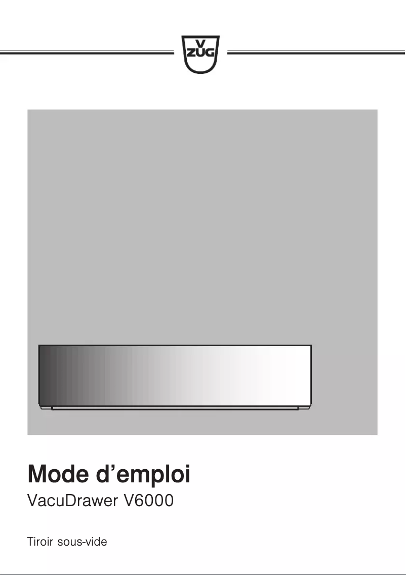 Image de la première page du manuel de l'appareil VacuDrawer V6000 14