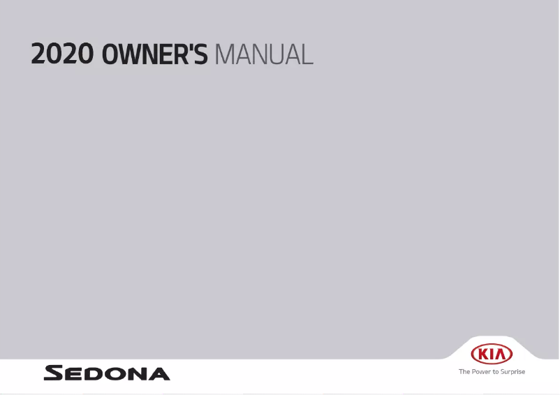Page 1 de la notice Manuel utilisateur Kia Sedona (2020)
