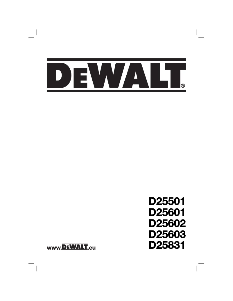 Page 1 de la notice Manuel utilisateur DeWalt D25603K