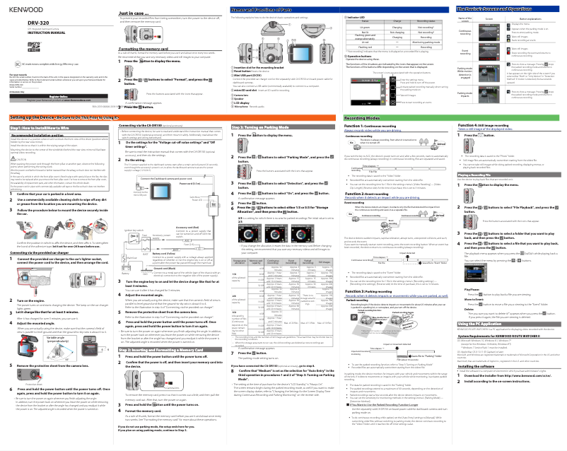 Page 1 de la notice Manuel utilisateur Kenwood DRV-320