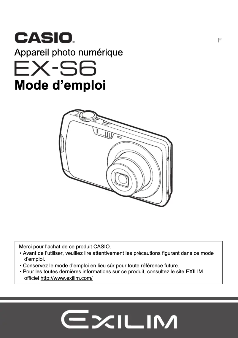 Página 1 del manual Manual de usuario Casio Exilim EX-S6