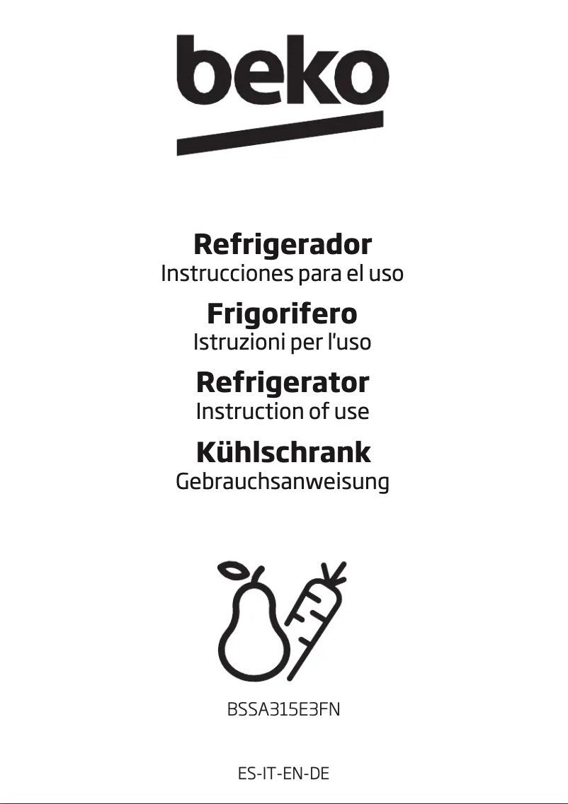 Page 1 de la notice Manuel utilisateur Beko 7523820016