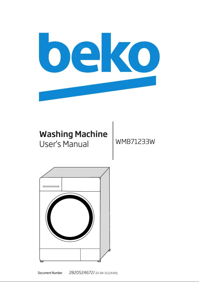 Page 1 de la notice Manuel utilisateur Beko WMB 71233