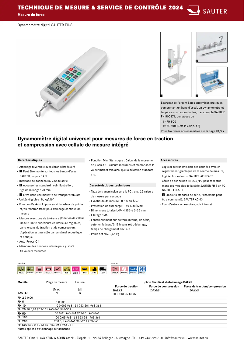 Page 1 de la notice Brochure Kern FH 200UK