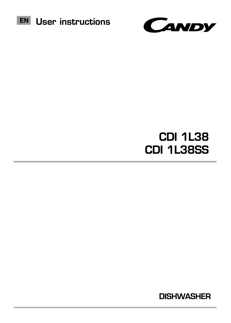 Page n°1 - Manuel utilisateur Candy CDI 1L38-80