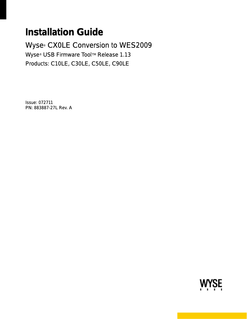 Page 1 de la notice Manuel utilisateur Wyse C class WES2009