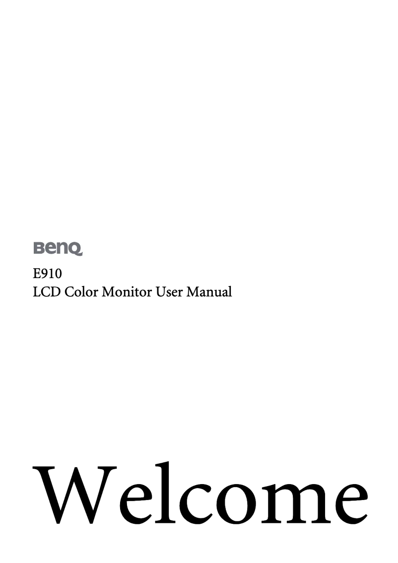 Page 1 de la notice Manuel utilisateur BenQ E910