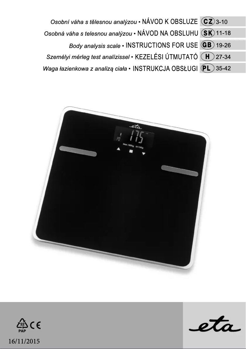 Page 1 de la notice Manuel utilisateur Eta Kate 4780 90000