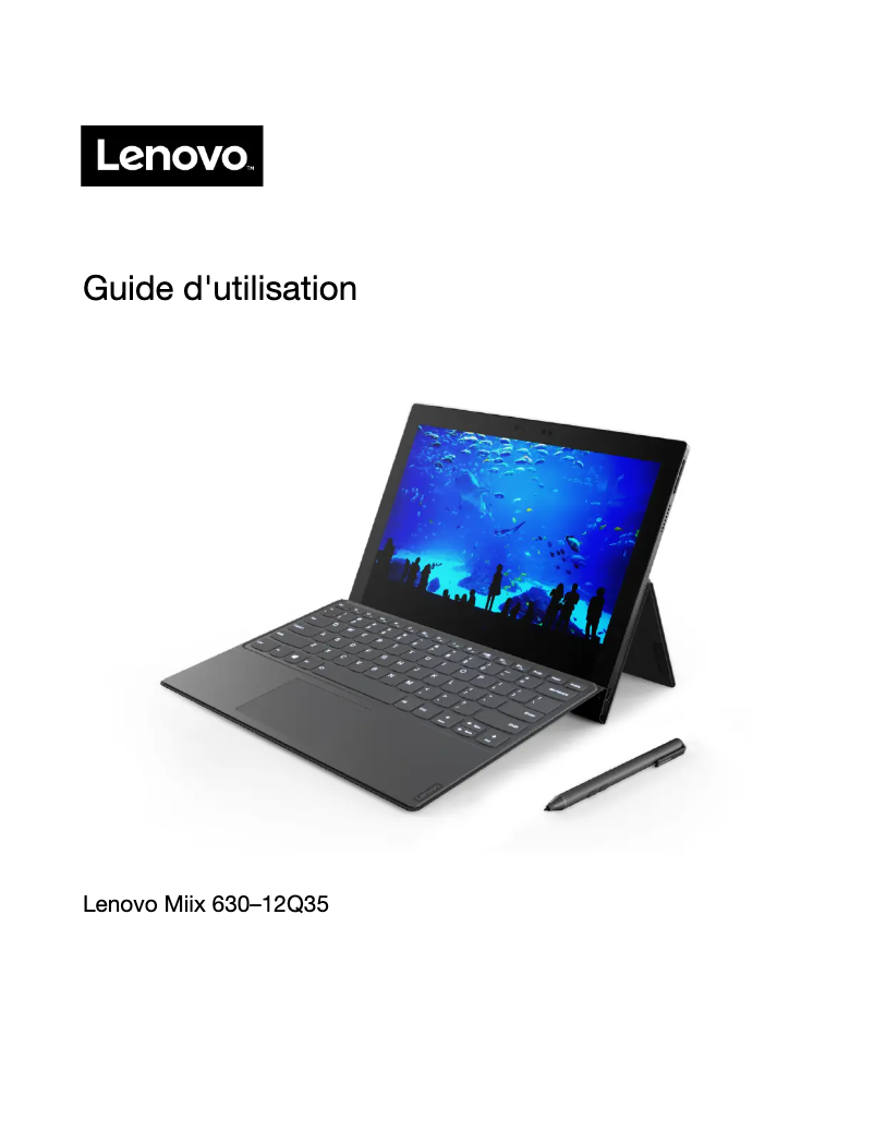 Page 1 de la notice Manuel utilisateur Lenovo Miix 630-12Q35