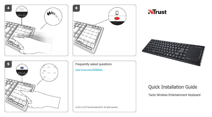 Page 1 de la notice Manuel utilisateur Trust Tacto 18299