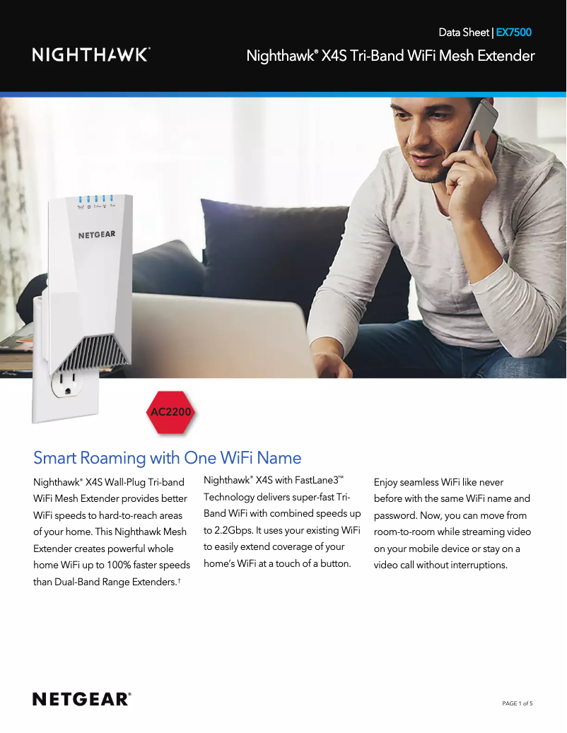 Page n°1 - Fiche technique Netgear Nighthawk X4S EX7500