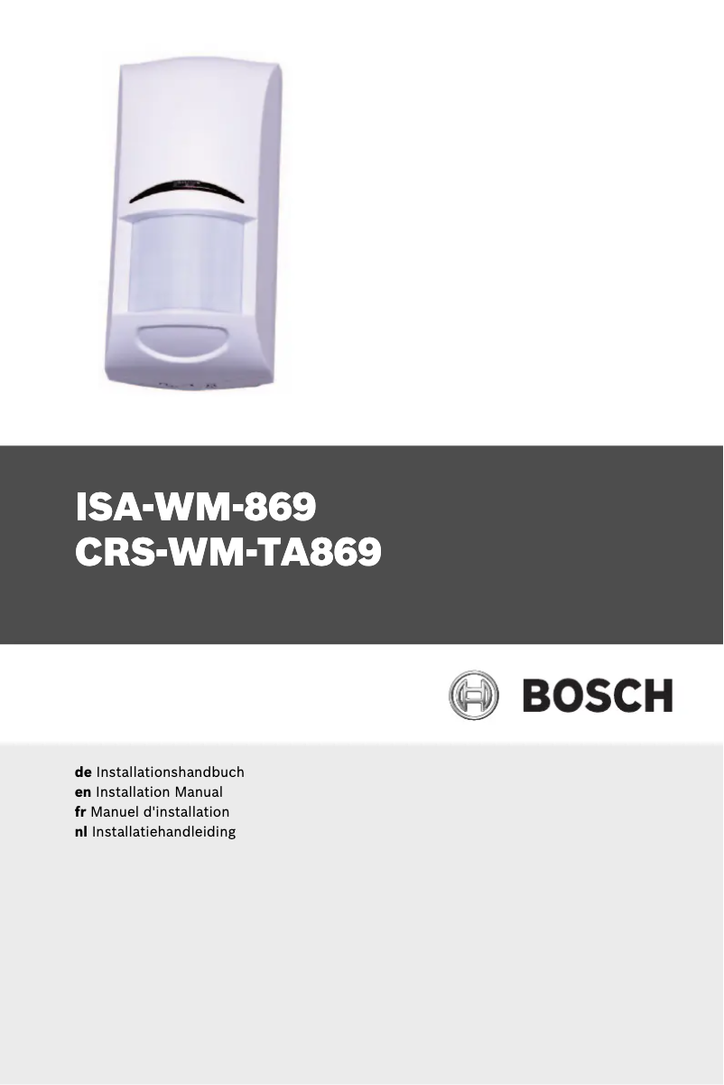 Page 1 de la notice Manuel utilisateur Bosch CRS-WM-TA869