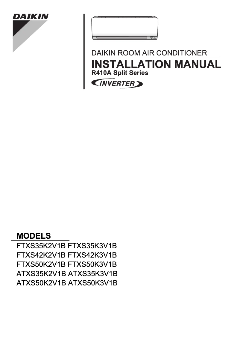 Imagen de la primera página del manual del dispositivo Inverter ATXS35K2V1B