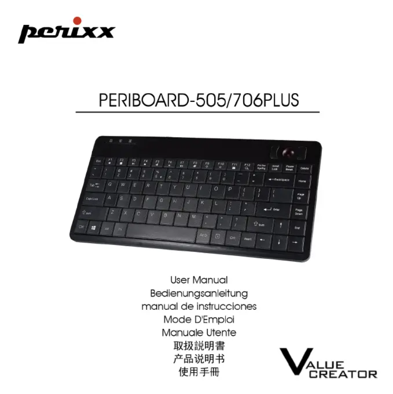 Page n°1 - Manuel utilisateur Perixx Periboard-706 PLUS