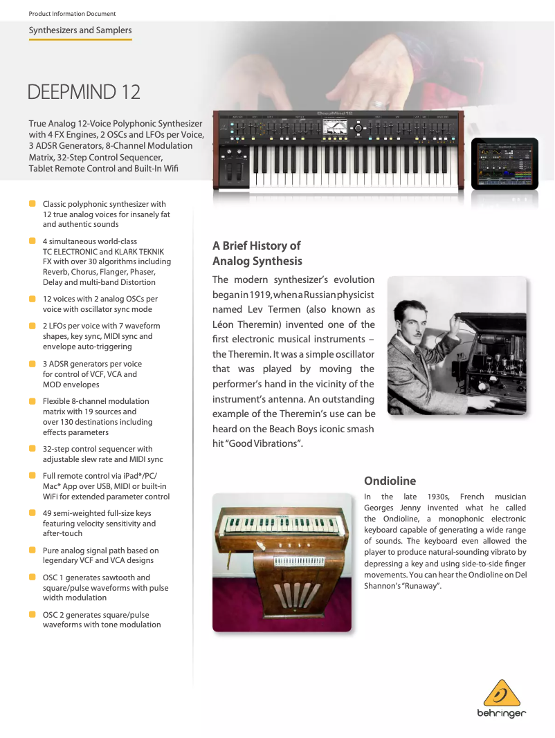 Image de la première page du manuel de l'appareil DeepMind 12