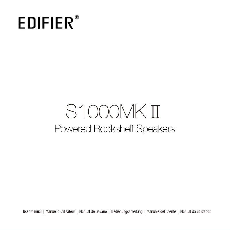 Page n°1 - Manuel utilisateur Edifier S1000MKII