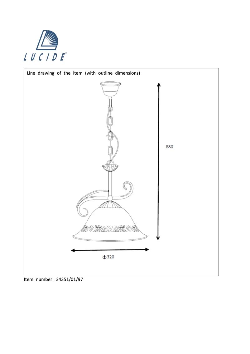 Page 1 de la notice Manuel utilisateur Lucide Calabre 34351/01/97